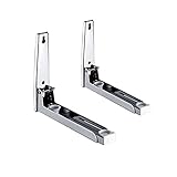 Bangong Wandmontierter Ständer Halter 304 Edelstahl Mikrowellen-Rack mit verstellbaren Armen Haken Mikrowellen-Halterung Halter Edelstahl Wandhalterung Stabiler Verstellbarer Ständer Rack für Kü