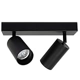 Boeguez 4W GU10 LED Wandspot Deckenspot LED Leuchten Deckenstrahler Verstellbare Deckenlampe Wandstrahler Strahler Innen Decke Wand 3000K Warmweiß 2-flammig Schw