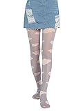 Winkinlin Y2K Sexy lange Strümpfe, modisch, Vintage, E-Mädchen, hohe Taille, Herz/Blume/Wolke/Karomuster, dehnbar, eng anliegende Leggings, Wolke, O