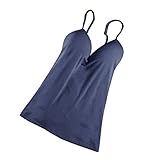 SM SunniMix Womens in BH Gepolsterte Tanktops Camisole Cami Weste Schlafende Nachtwäsche - Dunkelblau, M