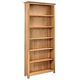 Bücherregal Raumteiler Standregal Hochregal Aufbewahrung Regal 6 Fächer, Mehrzweck Aufbewahrungsregale für Wohnzimmer Schlafzimmer Büro 80×22,5×170 cm Massivholz E