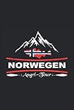 Norwegen Angeltour: Schickes Notizbuch zum Norwegen Angeln auf Dorsch mit einer Norwegen Flagge, einer Dorsch Silhouette und einem Pilker. Ideal als ... 6'' x 9'' (15,24cm x 22,86cm) DIN A5 L