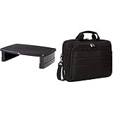 Amazon Basics Bildschirmständer, höhenverstellbar & Tasche für Laptop und Tablet, Schwarz, 40