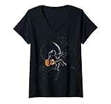 Damen Akustikgitarre Player 6 Saiten Classic Astronaut T-Shirt mit V