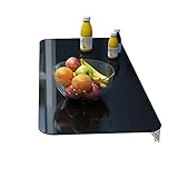 WJDY Wandtisch Klappbar, Gehärtetes Glas Wandklapptisch, Wasserdicht und Kratzfest, Langlebig, 6 Größen (Color : Schwarz, Size : 80x30cm)