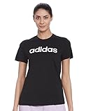 adidas Damen Essentials Linear T Shirt, Schwarz/Weiß, M EU