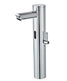 HOOMMEE Hochkörper-Waschtischarmatur, elektronisch, automatischer Sensor, berührungslos, Bewegungsaktivierung, Wasserhahn, Wasserhahn, bleifrei zertifiziert, Chrom-Finish, AT0135H