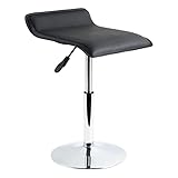 FURWOO PU-Leder quadratisch rückenfrei Shop Hocker Stuhl kurz verstellbar Thekenhocker Standhocker Büro Spa Salon Arbeitshocker klein (schwarz)