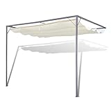 Tidyard Pavillon Terrassenüberdachung Anbaupavillon 3 x 3 m Überdachung aus Stahl mit Einziehbarem Dach Wandmontage Wandmarkise UV-Schutz W