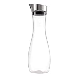 Saftflasche, Kunststoff-Wasserkrug mit Deckel, 1,2 L Acryl Transparente Saftflasche Transparente Saftflasche Wasserkrug Saftkrug mit Deckel, Eiskalter Wasserkrug