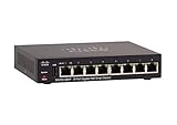 Cisco SG250-08 Smart Switch mit 8 Gigabit Ethernet (GbE) Ports mit 8 Gigabit Ethernet RJ45 Ports, Limited Lifetime Protection (SG250-08-K9-NA) schw