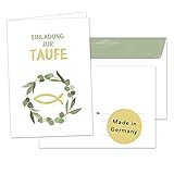 Decento® Einladung Taufe - 8 Klappkarten mit Umschlag - Taufeinladungen für Jungen und Mädchen - Einladungskarten zum Ausfüllen und B