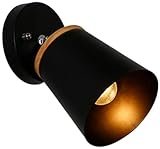 WDXJC Industrielle Wandlampe Moderne minimalistische Metall E27 Wandlampe Schlafzimmer Nachttisch personalisierte Eisen Treppe Lampe für Schlafzimmer, Arbeitszimmer, Esszimmer (Color : Black)