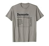 DAMONTE Nutrition Facts | Funny Name Definition - Graphic T-S