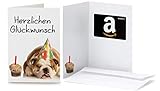 Amazon.de Geschenkkarte in Grußkarte (Geburtstag Bulldog)