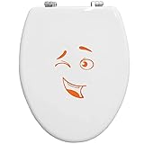 Smile-Aufkleber für Toiletten, lustige WC-Sticker für WC-Deckel für Badezimmer WC Decor - Farbe wählbar Artikelnummer I0074 (Orange)