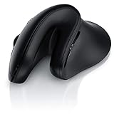 CSL - kabellose Vertikal Maus - Bluetooth + 2,4 Ghz Funkmaus - Wireless Vertical Mouse – ergonomisch - Vorbeugung gegen Mausarm Tennisarm - armschonend – wie Hand geformt - Plug and Play - PC + M