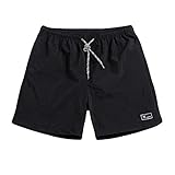 Sgkilog Herren Lässige Kurze Hosen Schnell Trocknende Fitnesshose Leicht Atmungsaktiv Shorts Lässige Lose Strandhose Übergrößen Einfarbig Stretch Freizeithose mit Tunnelzug Kordel und T