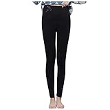 Strumpfhose Damen Winterhose Mädchen Warm Fleece Sweatpants Plüsch Dicke Thermo Leggings Thermohose Thermoleggins Dicke Leggings Jogginghose Freizeithose Elastische Freizeithose Slim Fit U