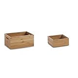 Zeller 13340 Aufbewahrungskiste, Bamboo, ca. 30 x 20 x 14 cm & 13330 Ordnungsbox 15 x 15 x 6.5 cm, Bamb