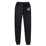 MMOOVV Thermohose Damen Winter Füllung Lose Winterhose Verdickung Dünne Warme Hosen Wanderhose Haremshose Yoga Hose Cargohose Thermo Funktionshose Jogginghose Sporthose (Schwarz XL)