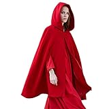 Baiomawzh Damen Poncho Schal Cashmere Feeling Strick Cape Cardigan Maxi Lose Umhang mit Kapuze Tunika Umhängetuch mit Ärmel Herbst Winter Trenchcoat Hochwertiges Cape für D