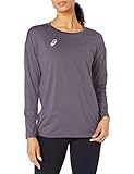 ASICS Damen-Oberteil, langärmelig, zum Aufwärmen, Damen, Trikot, Hitter Shirt, Team Steel Grey, S