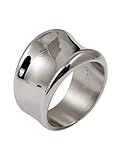 Fly Style Damen Ring aus Edelstahl | Fingerring konkav | 17 mm breit | Silber poliert, Ring Grösse:18.1
