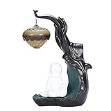 ZHJYDD XILUJJ Buddha Hand Keramik Backflow Räucherbrenner Zen Dekor Junger buddhistischer Priester Spule Censer Dekoration Zubehör (Color : A, Size : 28cm*17cm)