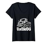 Damen Unimog Laster Landwirt Trecker LKW Geländewagen T-Shirt mit V