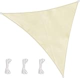 Awnic Sonnensegel Wasserdicht Sonnenschutz Balkon Regenschutz Segeltuch Sonnenschutz 300D Oxford Gewebe Sonnensegel Dreieck 3x3x3