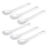 Schramm® 6 Stück Porzellan Eierlöffel weiss Eier Löffel Teelöffel Servierlöffel Kaffeelöffel Dessertlöffel Mokkalöffel Dip Lö