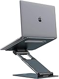 NULAXY Laptop Stand: Ergonomisch Notebook ständer Verstellbar Höhe von 2.1”zu 21' Unterstützt bis zu 22 Pfund kompatibel mit MacBook, alle Laptops Tablets 10-17 (Grau)