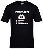 BlingelingShirts Shirt Herren Pistenarzt Kostüm Shirt Karneval Doctor Apres Ski, schwarz, Gr. L