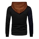 Herren-Shirts, Jacke, Hoodies, Verkauf, mehrfarbige Nähte, schmale Passform, Kapuzenpullover, lässiger Patchwork-Pullover, Sweatshirts, Fitness, Training, Laufen, Braun 1, M