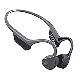 Easycosy Bluetooth Knochenschall Kopfhörer Wasserdicht IP65 Kabellos Sportkopfhörer Titan Air Open Ear Sport Bone Conduction Headphones BT 5.0 mit Mikrofon Stereo für Joggen Fitnessstudio (Schwarz)