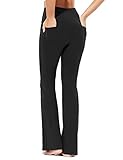 BALEAF Damen Flare Yogahose High Waist Bootcut Sporthose mit Tasche Schwarz S