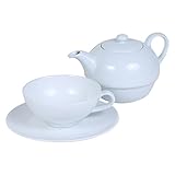 Teekanne - Teeservice Set aus Porzellan Tea for One - 3-teilig: Teeakanne, Tasse und U