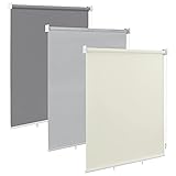 WOLTU Außenrollo Senkrechtmarkise Balkonrollo Outdoorrollo Sichtschutzrollo Wetterfest Sonnenschutz UV Schutz, Vertikal Sonnensegel Reflektierende Thermofunktion für Fenster & Türen, Beige 100x140