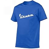 JJZXLQ Men Summer Casual Short Sleeve Cotton Vespa T-Shirt Single Button Placket Plain Unisex Round Neck S