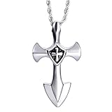 HFDDF Minimalist Titan Stahl Halskette, Titan Stahl Pfeil Herren Anhänger 316L Edelstahl Herren Halskette, Anti-Schweiß, Wasserdicht, Langlebig, Lichtecht, Allergiefrei Für Männer Damen, S