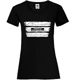 Achtung! Frisch gestrichen Frauen Lady-Fit T-Shirt Schwarz S - shirt84