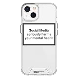 YENIGHT HYPExSTORE® Social Media Seriously Harms Your MENTAL Health iPhone kompatibel Cover CASE Tasche HÜLLE (iPhone 13)