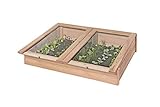 Mega Holz Frühbeet aus Lärche Mini-Gewächshaus 119x80x30