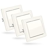 ABSINA Unterputz Wechselschalter in weiß - 3x Schalter 250V AC, 10A, inkl. Rahmen, Unterputz-Einsatz & Abdeckung - Lichtschalter, Wippschalter, Kippschalter, Unterp