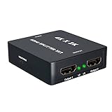 HDMI Splitter Snxiwth 4K HDMI Verteiler 1 in 2 Out Unterstützt HDCP, 4K, 3D, UHD, 1080P, HDMI Splitter 1 auf 2 für Xbox, PS4, PS3, Blu-Ray-Player, Firestick, HDTV