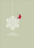 Kartenkaufrausch Schicke Designer Weihnachtskarte mit Weihnachts Schneeflocke • auch direkt Versand mit ihrem Text Einleger • als Weihnachtspost, Gutschein, kleines Geschenk für Familie und F