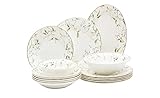 Peill + Putzler Tafelservice 15-teilig Weiß Porzellan spülmaschinengeeignet Bone China Porzellan 1x Salatschale Ø 23cm und Ø 18cm,1x, Service-Art:T