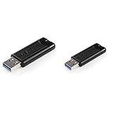 Verbatim 49320 USB 3.0 Drive Pinstripe, 256GB schwarz & Pinstripe USB-Stick - 64 GB - High-Speed 3.0-Schnittstelle, externer Speicherstick mit Schiebefunktion - schw