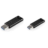 Verbatim 49320 USB 3.0 Drive Pinstripe, 256GB schwarz & Pinstripe USB-Stick - 64 GB - High-Speed 3.0-Schnittstelle, externer Speicherstick mit Schiebefunktion - schw